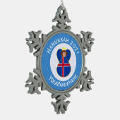 アイスランドエンジェルハヌカーパーソナライズされた国旗 スノーフレークピューターオーナメント (左)