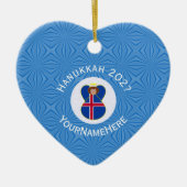 アイスランドエンジェルハヌカーパーソナライズされた国旗 セラミックオーナメント (正面)