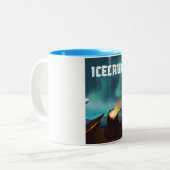 アイスランドオーロラボレアリストラベルポスター ツートーンマグカップ (正面左)