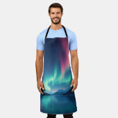 アイスランドオーロラ エプロン (着用した状態)