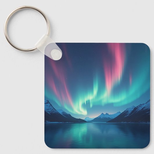 アイスランドオーロラ キーホルダー (正面)