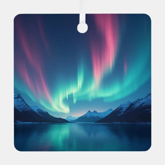 アイスランドオーロラ メタルオーナメント (正面)