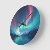 アイスランドオーロラ ラウンド壁時計 (傾斜)