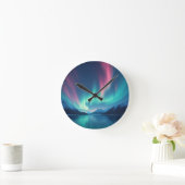 アイスランドオーロラ ラウンド壁時計 (ホーム)