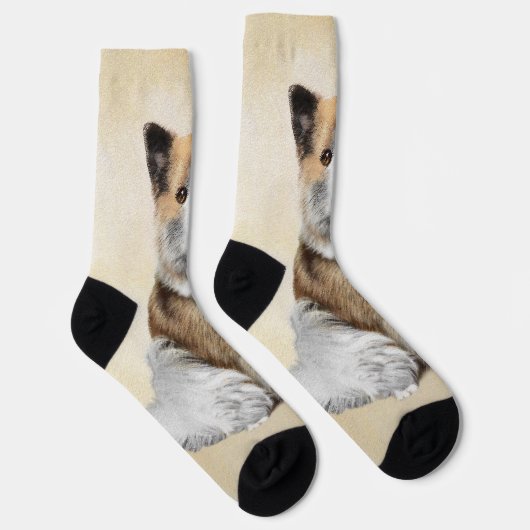 アイスランドシェプドッグ絵画ズ – オリジナルドッグアート ソックス (右)