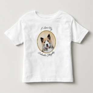 アイスランドシェプドッグ絵画ズ – オリジナルドッグアート トドラーTシャツ