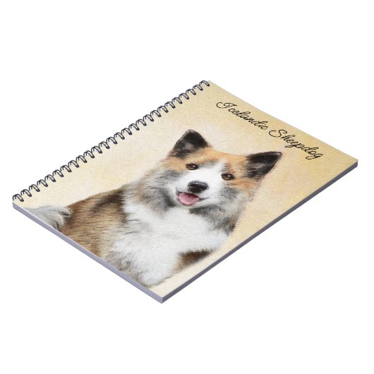アイスランドシェプドッグ絵画ズ – オリジナルドッグアート ノートブック (左側)