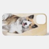 アイスランドシェプドッグ絵画ズ – オリジナルドッグアート iPhoneケース (裏面横)