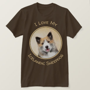アイスランドシェプドッグ絵画ズ – オリジナルドッグアート Tシャツ