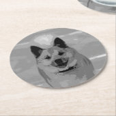アイスランドシェプドッグ20151203 ラウンドペーパーコースター (アングル)