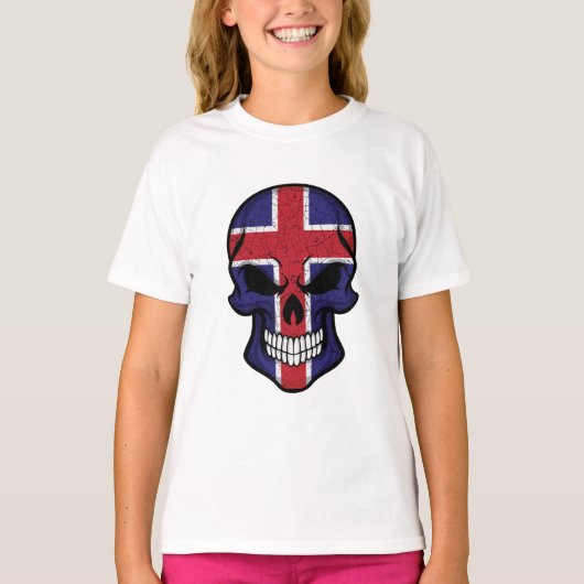 アイスランドスマイルズスカル国旗 Tシャツ (正面)