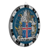 アイスランドダーツボード、アイスランド国旗のダーツゲームボード ダーツボード (正面左)