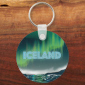 アイスランドノーザンライトトラベルアート キーホルダー (正面)