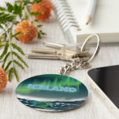 アイスランドノーザンライトトラベルアート キーホルダー (側面)