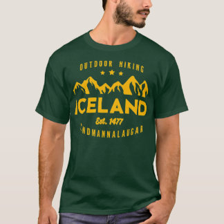 アイスランドハイキングLANDMANNALAUGARエスト Tシャツ