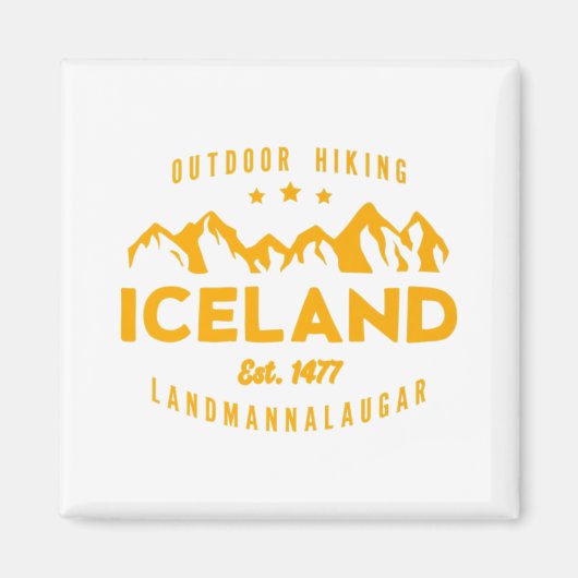 アイスランドハイキングLANDMANNALAUGAR Est.1477 Premium T マグネット (正面)