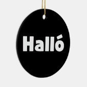 アイスランドハロ{ Hello )イスレンスカ語 セラミックオーナメント (右)