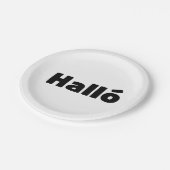 アイスランドハロ{ Hello )イスレンスカ語 ペーパープレート (アングル)