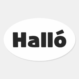 アイスランドハロ{ Hello )イスレンスカ語 楕円形シール