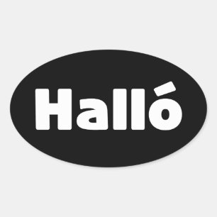 アイスランドハロ{ Hello )イスレンスカ語 楕円形シール