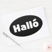 アイスランドハロ{ Hello )イスレンスカ語 楕円形シール (封筒)