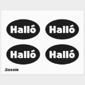 アイスランドハロ{ Hello )イスレンスカ語 楕円形シール (シート)