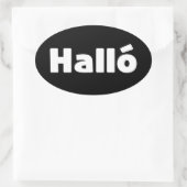 アイスランドハロ{ Hello )イスレンスカ語 楕円形シール (バッグ)
