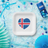 アイスランドハート国旗 ペーパープレート (パーティー)