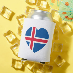 アイスランドハート国旗 缶クーラー