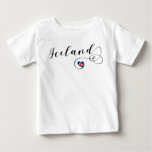 アイスランドハート、アイスランド国旗 ベビーTシャツ