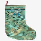 アイスランドフロークリスマスフォークアート(パーソナライズされた) ラージクリスマスストッキング (正面)