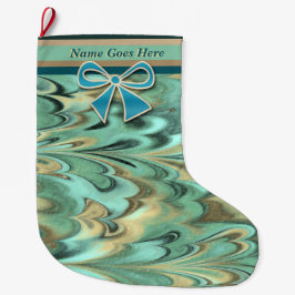 アイスランドフロークリスマスフォークアート(パーソナライズされた) ラージクリスマスストッキング