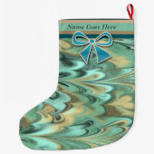 アイスランドフロークリスマスフォークアート(パーソナライズされた) ラージクリスマスストッキング (裏面)