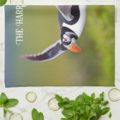 アイスランドプフィン名前をカスタムする キッチンタオル (折り畳み)