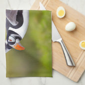 アイスランドプフィン名前をカスタムする キッチンタオル (四つ折り)