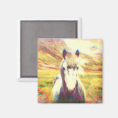 アイスランドホースデジタルアート マグネット (正面/裏面)