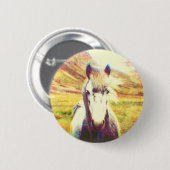 アイスランドホースデジタルアート 缶バッジ (正面&裏面)