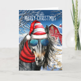 アイスランドホースMAREyおもしろいクリスマス シーズンカード