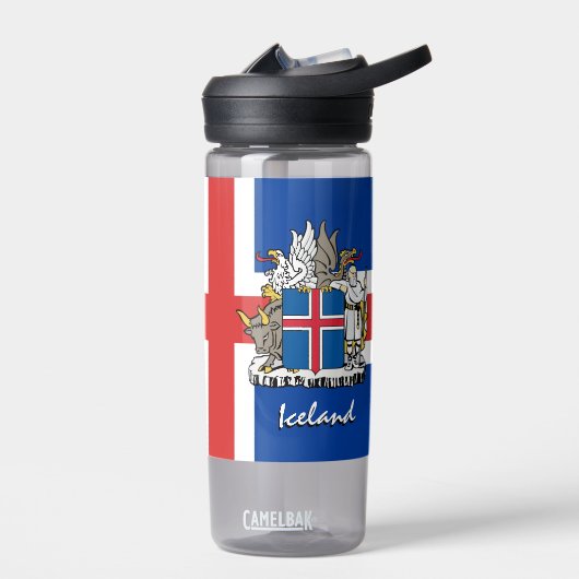 アイスランドボトル愛国的アイスランド国旗 ウォーターボトル (左面)