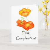 アイスランドポピー誕生日カードスペインの- Greeting カード (黄色い花)