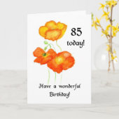 アイスランドポピー85th誕生日カード カード (黄色い花)