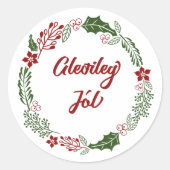 アイスランドメリークリスマスリースグリニージョル ラウンドシール (正面)