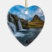 アイスランドヨーロッパの滝 セラミックオーナメント (右)