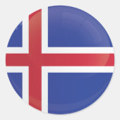 アイスランドラウンドアイコン国旗 ラウンドシール (正面)