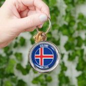 アイスランドラウンドエンブレム キーホルダー (手)