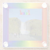 アイスランドレインボーウォーターフォール ガラスコースター (裏面)