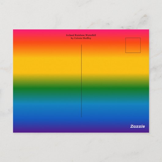 アイスランドレインボーウォーターフォール ポストカード (裏面)