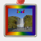 アイスランドレインボーウォーターフォール メタルオーナメント (正面)