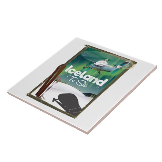 アイスランドヴィンテージスキーポスター タイル (側面)