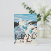 アイスランドヴィンテージ旅行ポスター ポストカード (スタンド正面)
